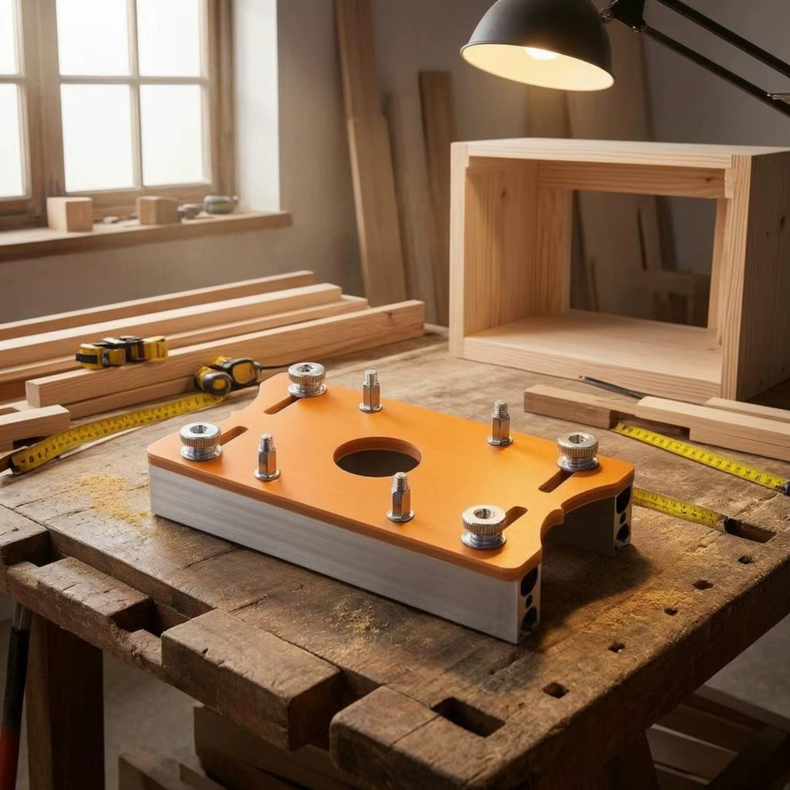 Plantilla ranuradora compacta ajustable para router - imagen 3