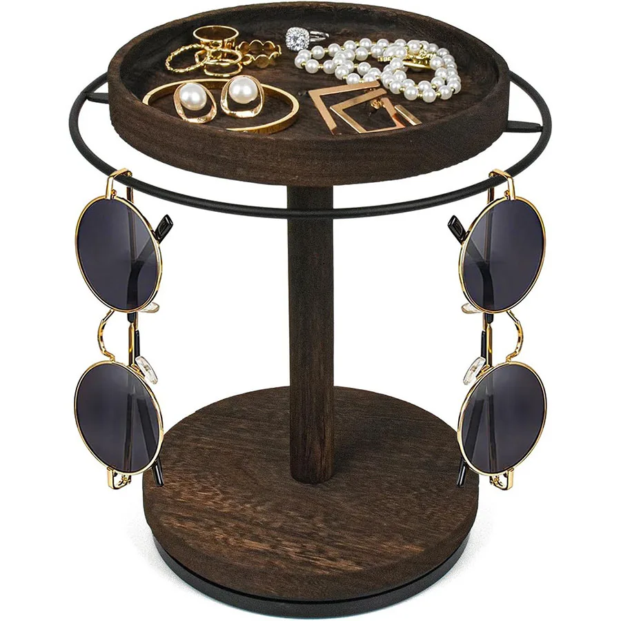 Organizador Giratorio Gafas de Sol con Base – Expositor Madera - imagen 2