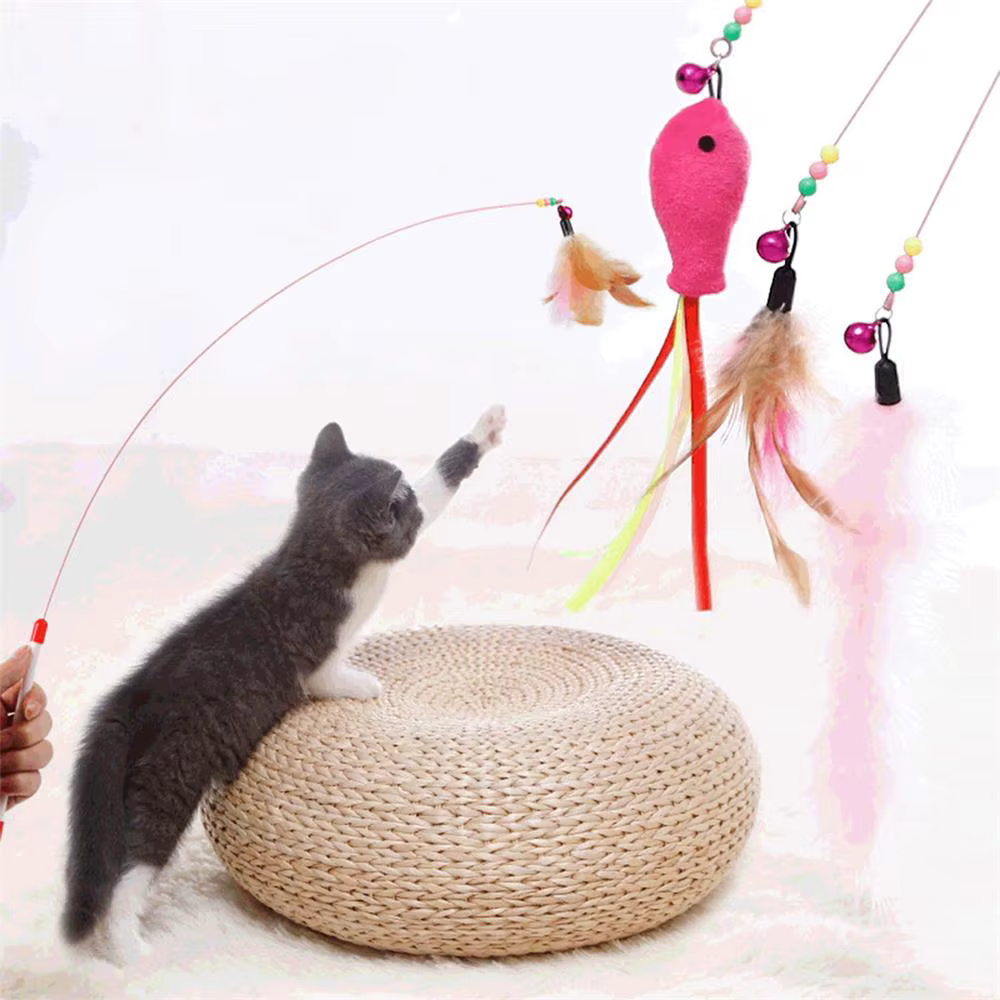 Varita Interactiva para Gatos y Gatitos con Plumas y Campana - imagen 5