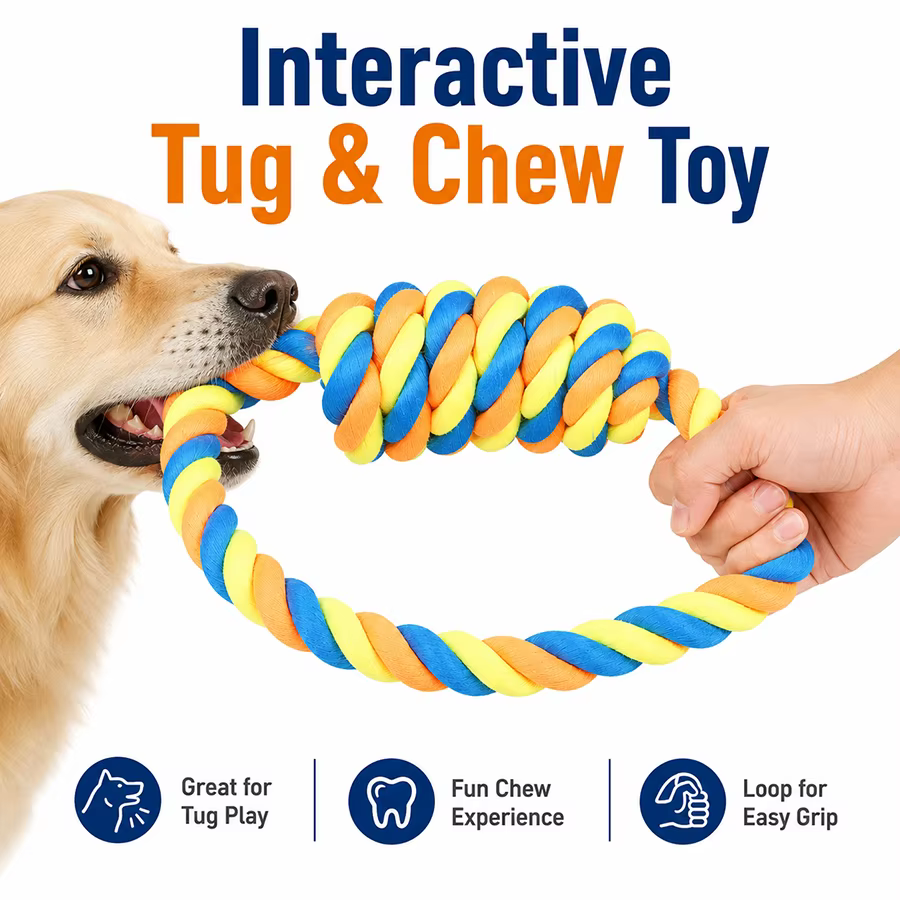 Cuerda dental de algodón para perros medianos/grandes – Morder y tirar - imagen 5