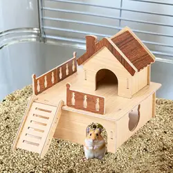 Casa de madera para hámster: hábitat resistente y juguete de actividad