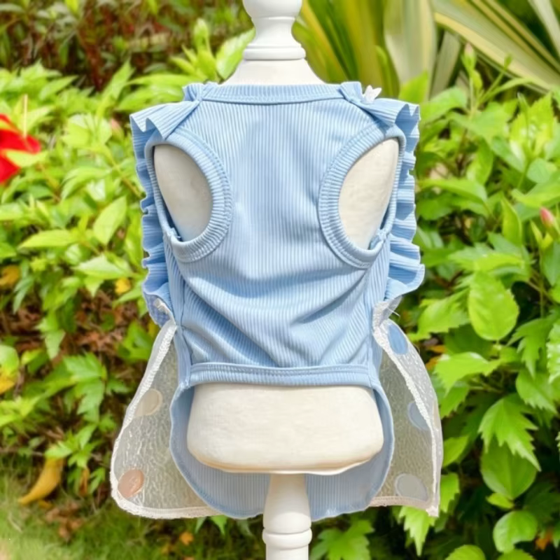 Vestido de lunares con volantes para perro y gato – Estilo verano - imagen 3