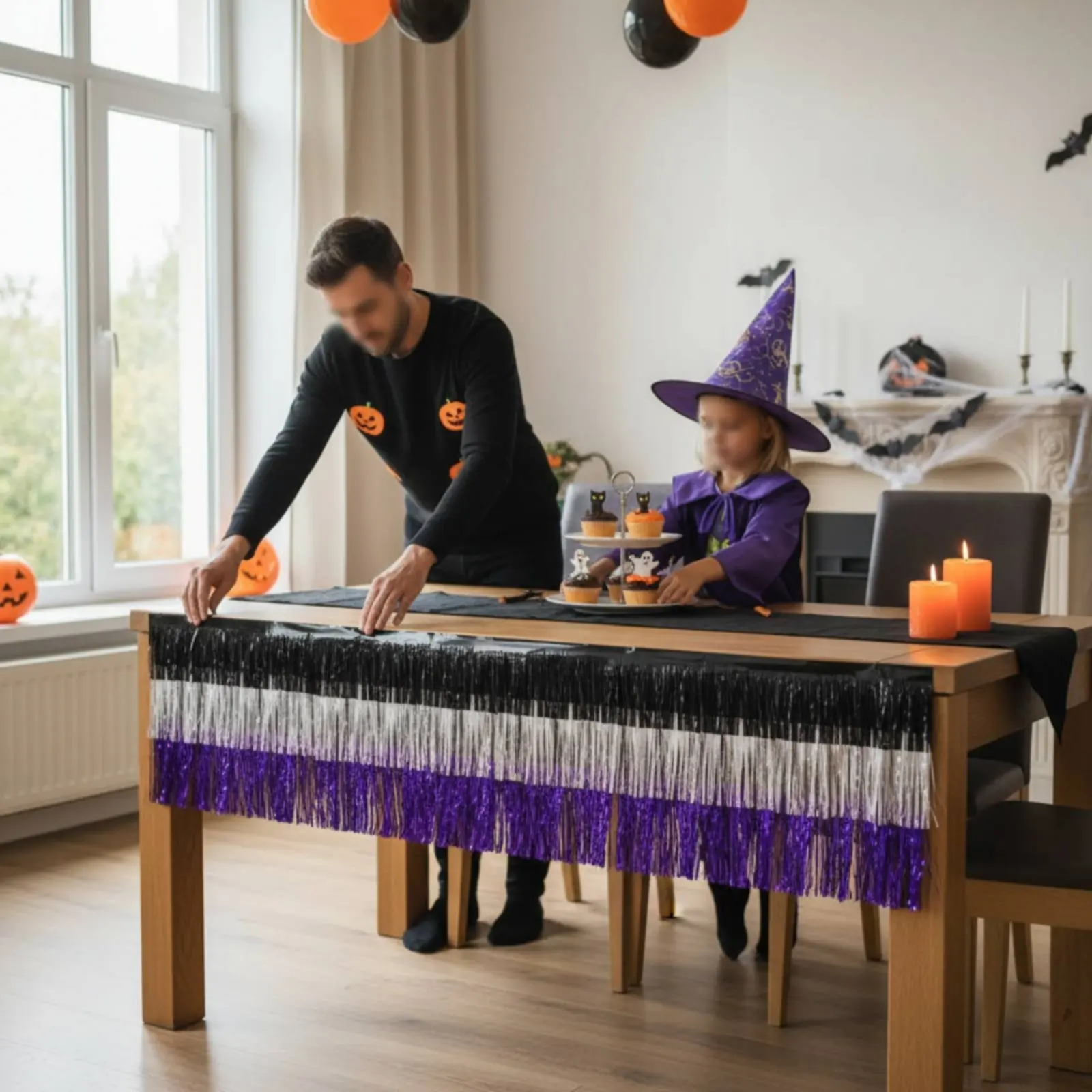 Falda de mesa brillante Halloween para eventos temáticos - imagen 2