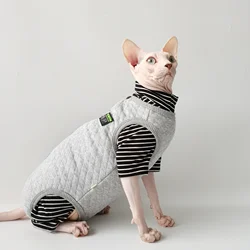 Abrigo invierno para gato Sphynx: vientre protegido, gris cálido