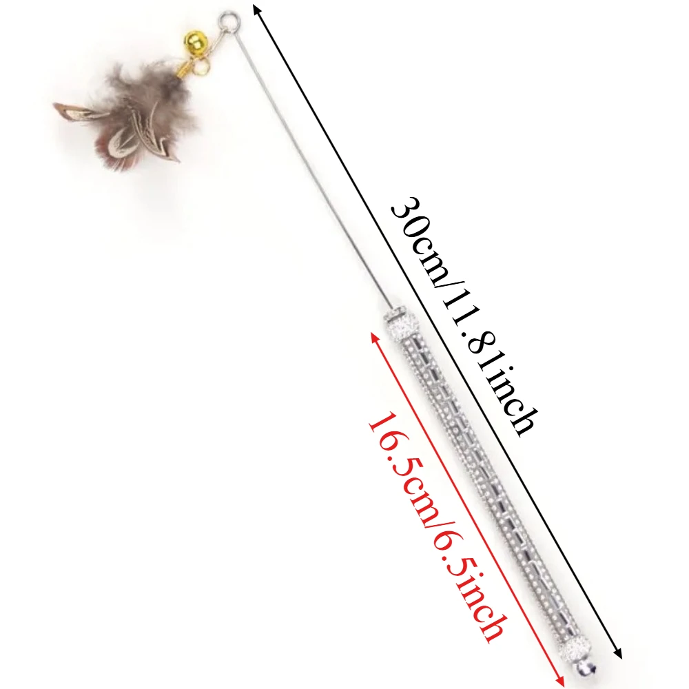Varita Interactiva para Gatos con Plumas y Mango Retráctil