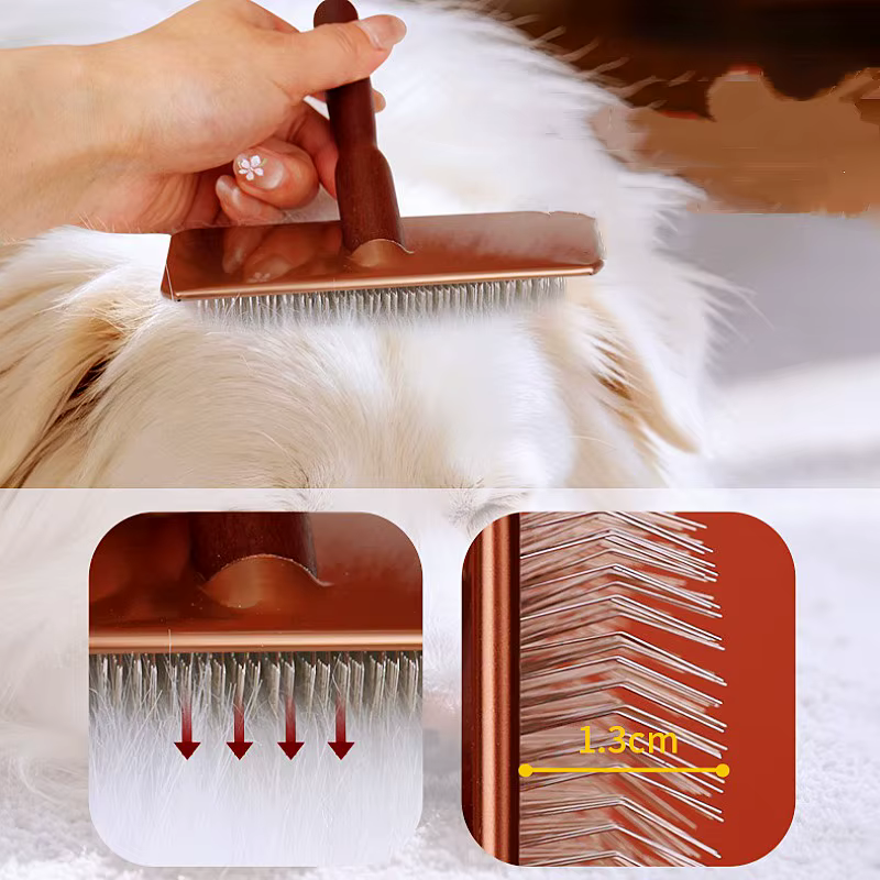 Peine de madera maciza para gatos y perros – cepillo anti-nudos - imagen 5