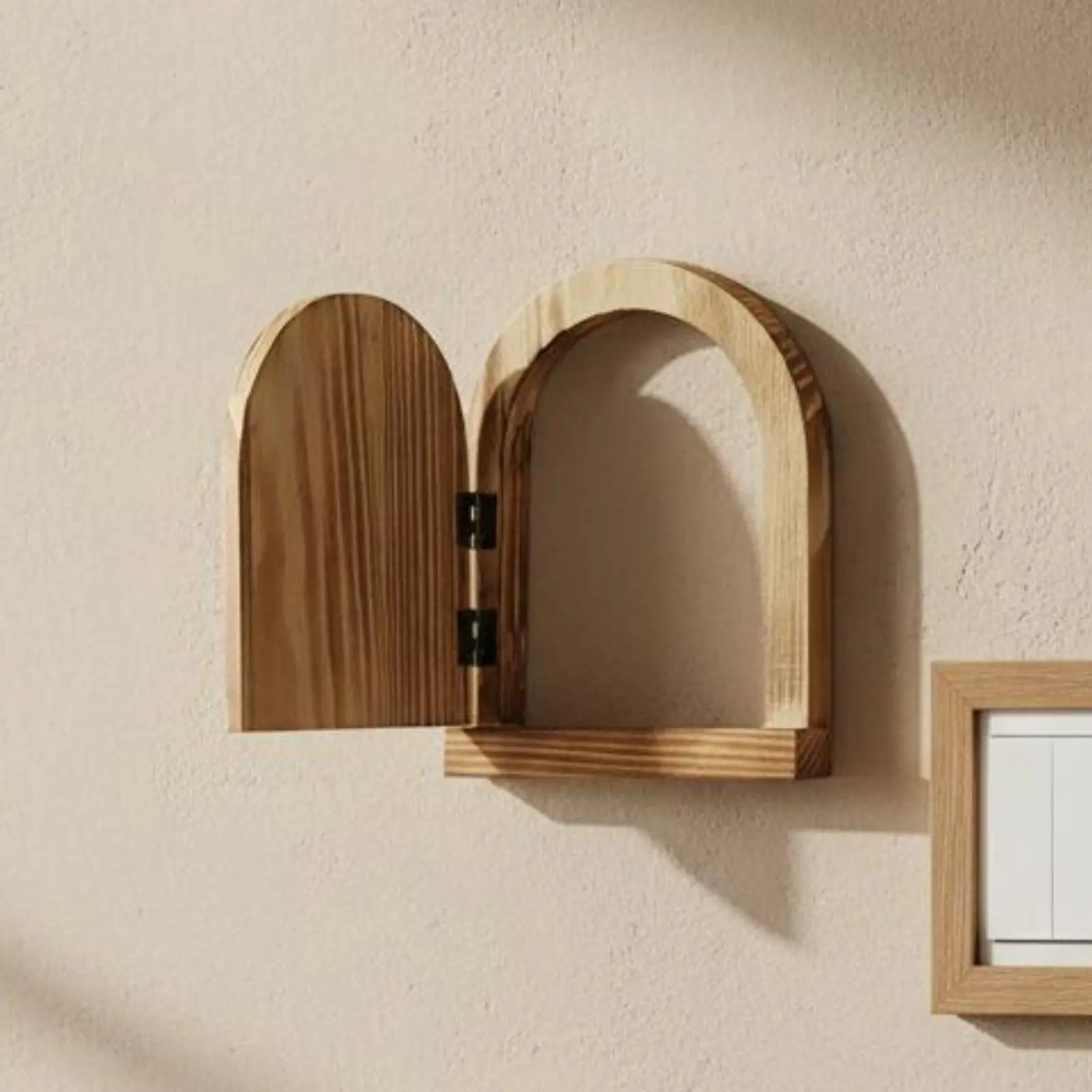 Marco decorativo rústico de madera para interruptor de luz – Protector adhesivo de pared - imagen 3