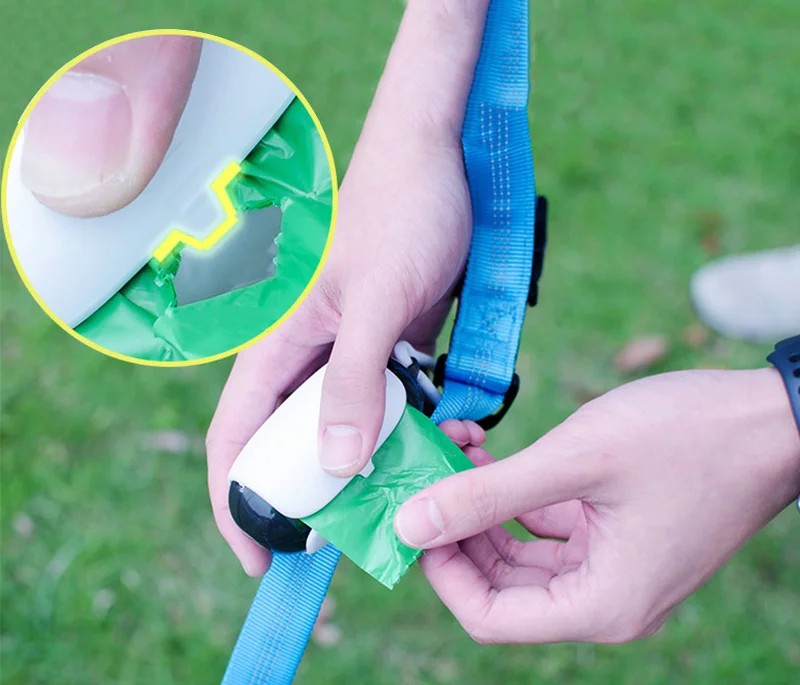 Soporte para bolsas de caca de perro con clip de sujeción
