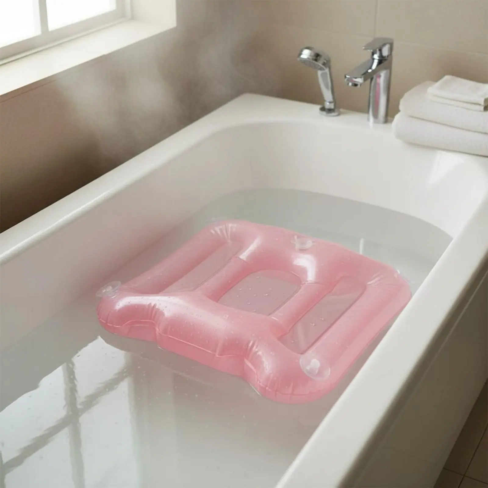 Almohadilla para bañera con succión: asiento inflable gatos y perros