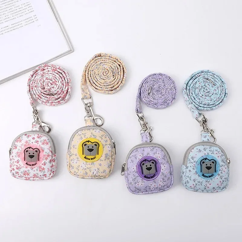 Kit arnés floral ajustable con correa y mochila para perros y gatos - imagen 5