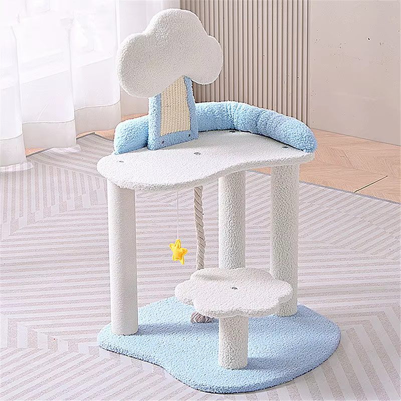 Árbol rascador para gatos con casa, sisal y torre de saltos