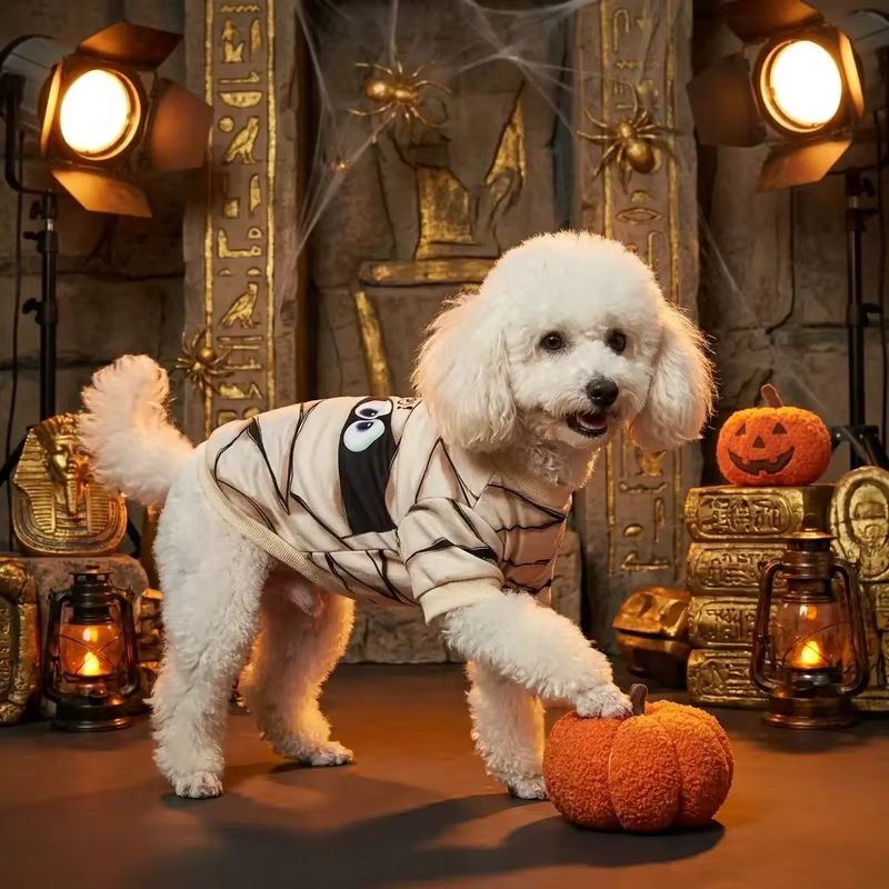 Sudadera Halloween momia para perros y gatos – Disfraz festivo con vendaje - imagen 4