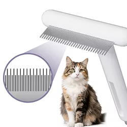 Peine y cepillo para perros y gatos: acero inox masaje