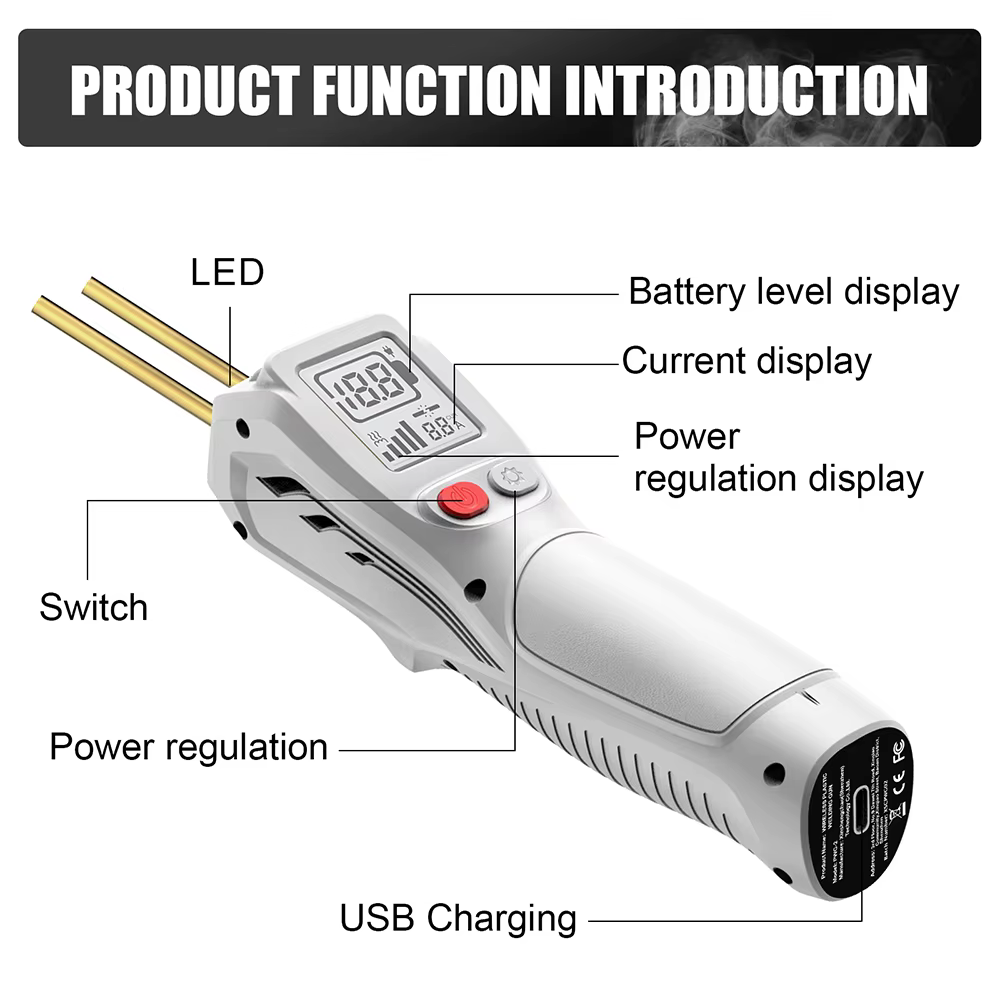 Soldador plástico inalámbrico portátil con pantalla LCD - imagen 4