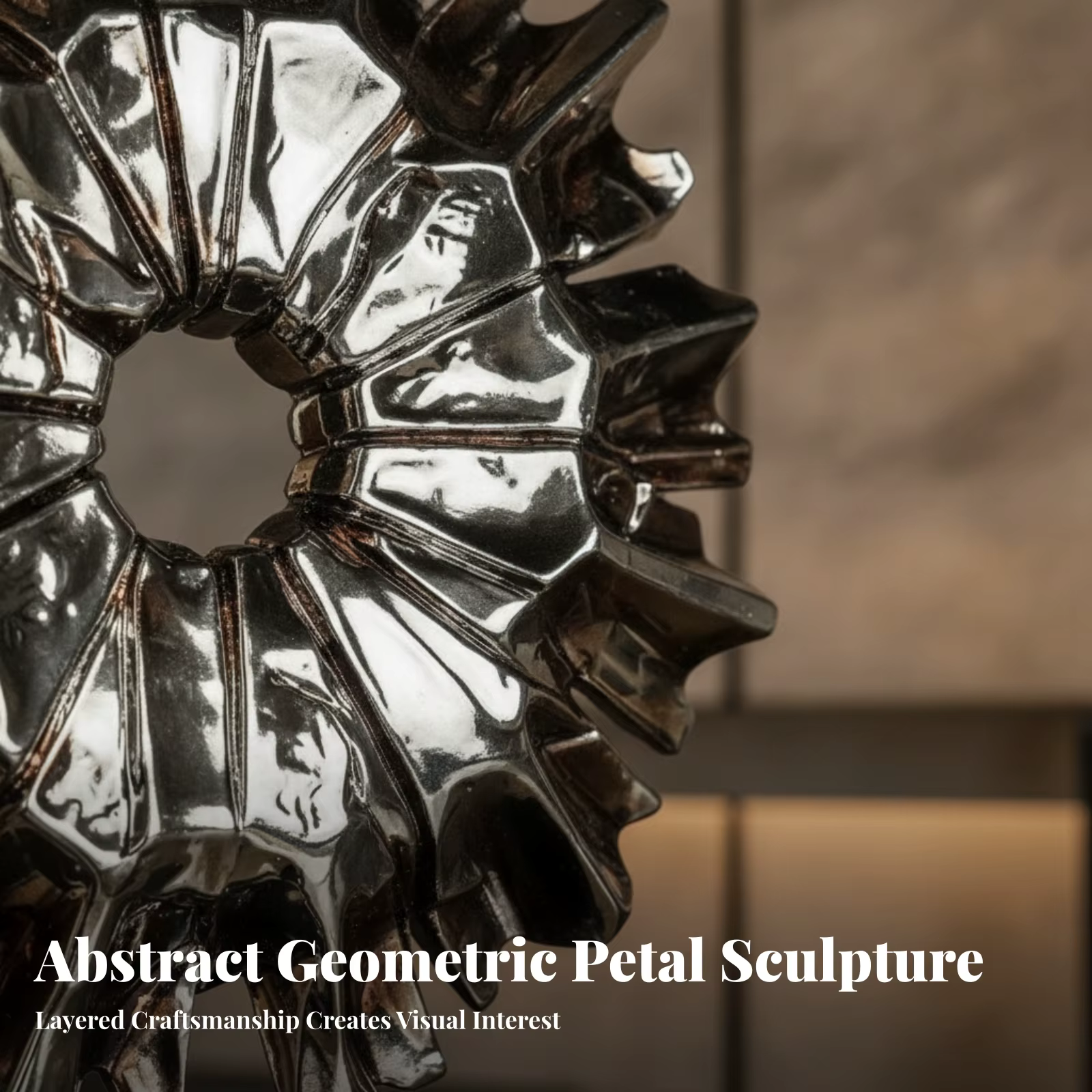 Escultura decorativa texturizada en resina efecto mármol brillante