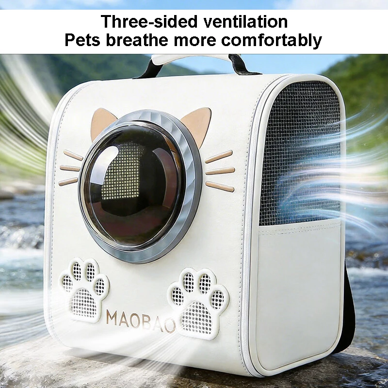 Mochila transportín transpirable para gatos y perros, viaje cápsula - imagen 5