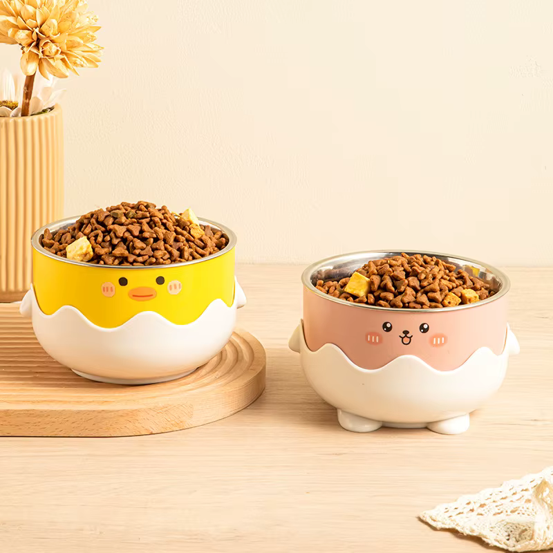Cuenco de acero inoxidable para gatos con forma de huevo - imagen 2