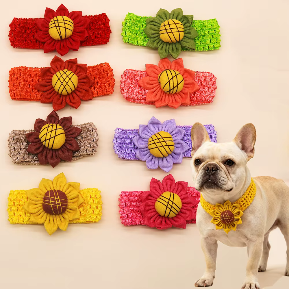 Collar de punto con girasol para gatos y perros pequeños - imagen 5
