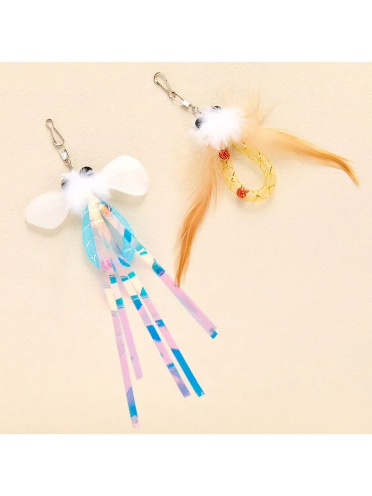 Juguete para gatos con plumas de peluche esponjosas