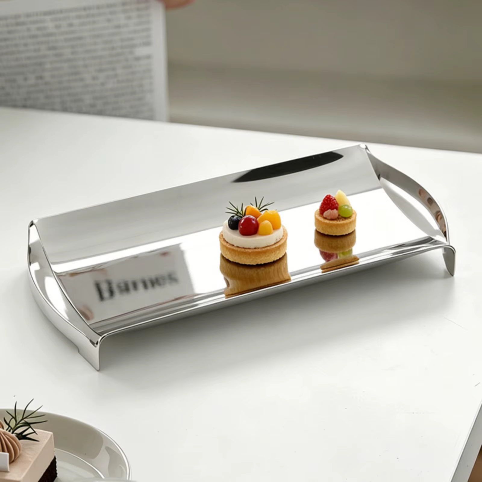 Bandeja rectangular acero inoxidable espejo para gatos y perros - imagen 5
