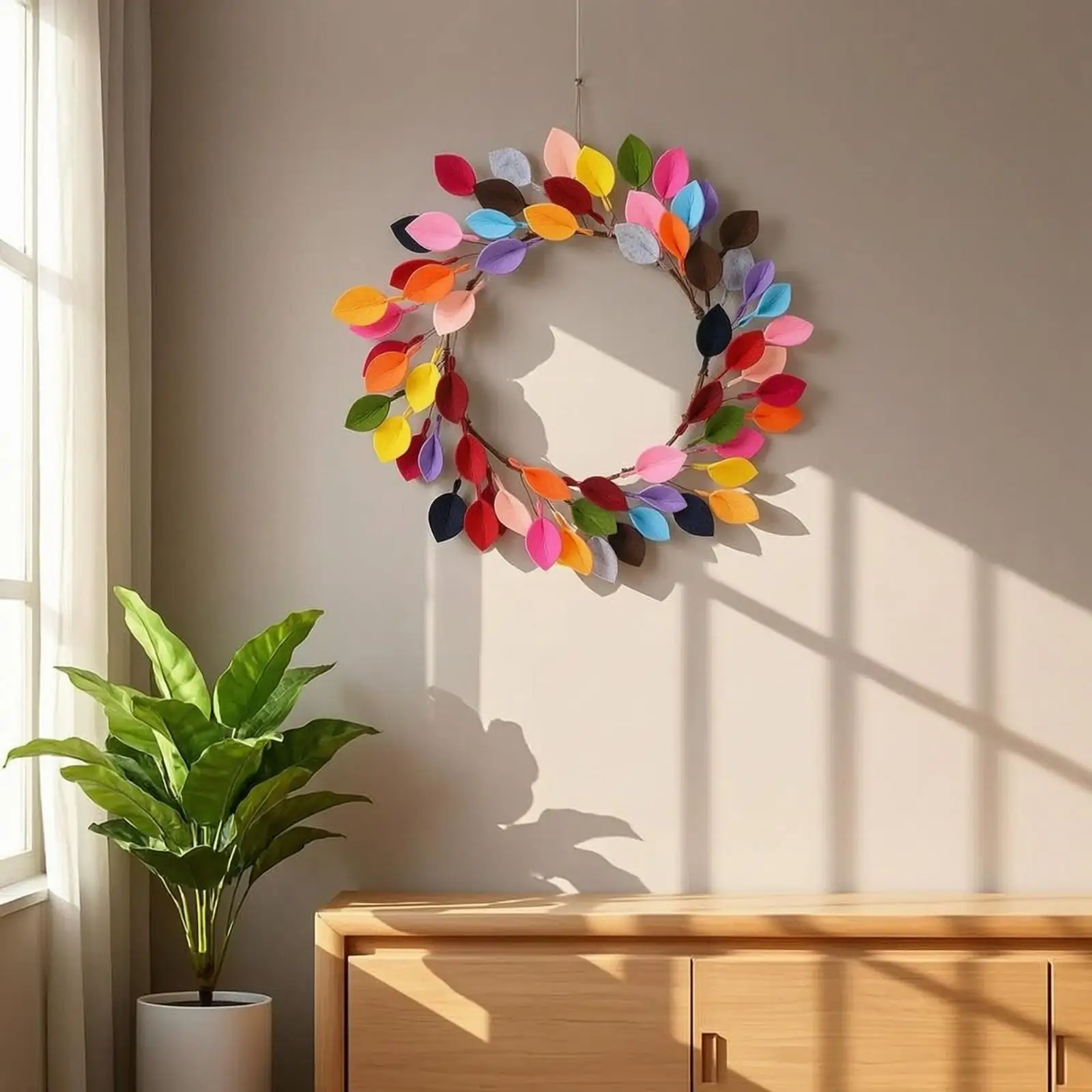 Guirnalda de Hojas Textiles para Decoración de Pared – Acción de Gracias - imagen 4