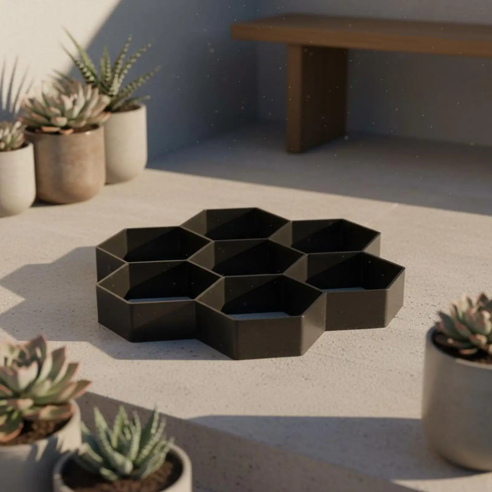 Molde hexagonal reutilizable para pavimentar patios y caminos - imagen 2