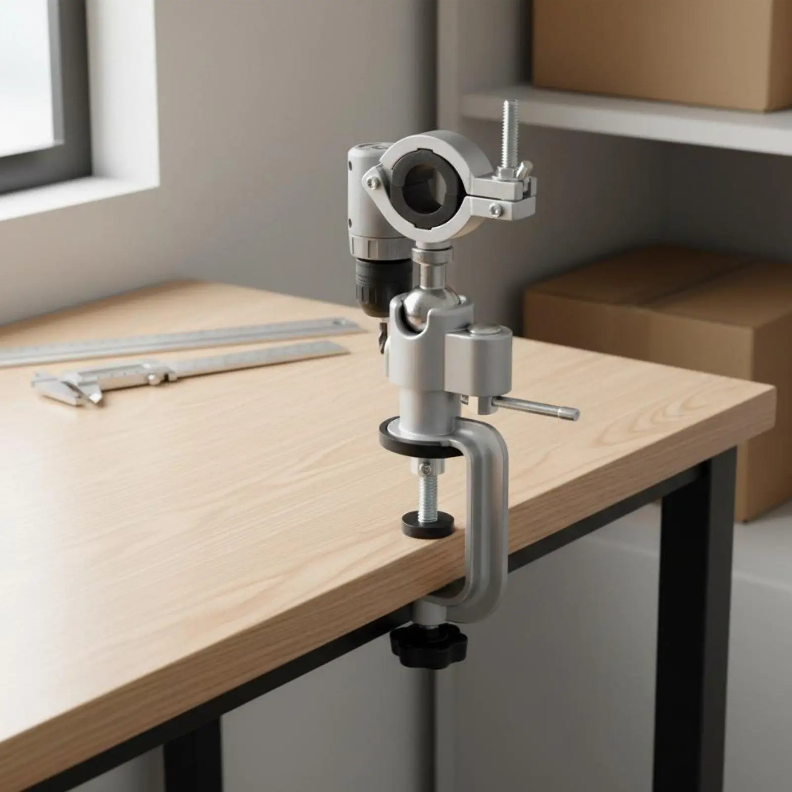 Soporte ajustable para mini taladro y herramienta rotatoria – Base de aluminio - imagen 5