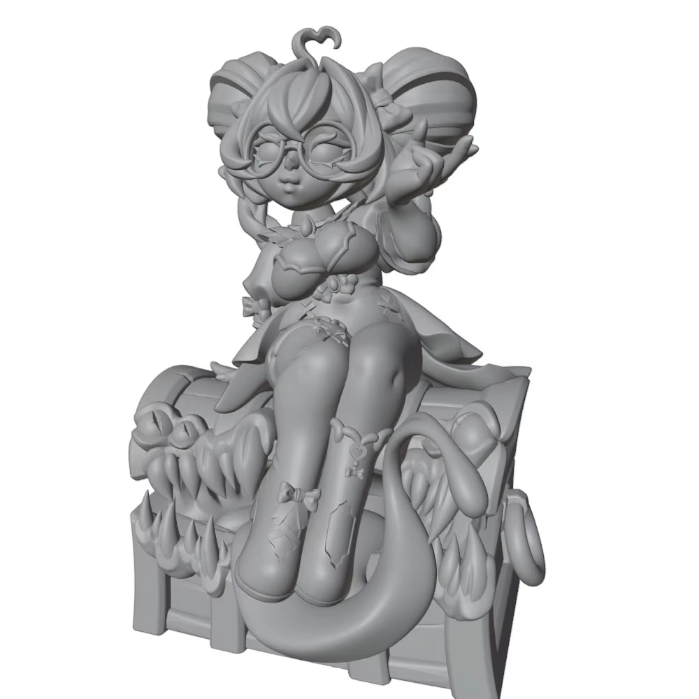 Figura miniatura 3D DIY sin pintar de personaje anime gris - imagen 2