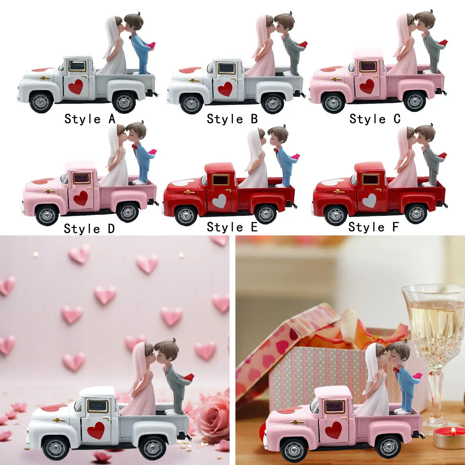 Figura de Pareja en Camioneta Rústica – Decoración para Compromiso y San Valentín - imagen 4