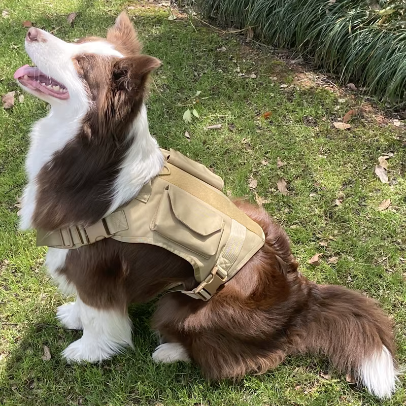 Arnés ajustable táctico para perros y gatos, con asa y bolsa - imagen 3