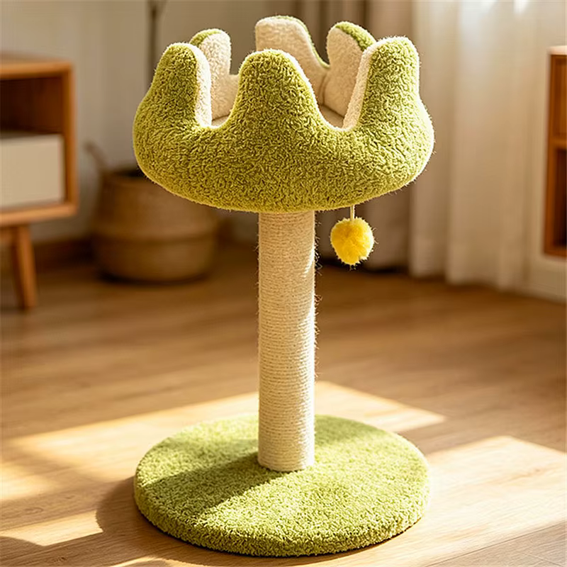 Árbol rascador flor para gatos: felpa, casa y protector sofá - imagen 2
