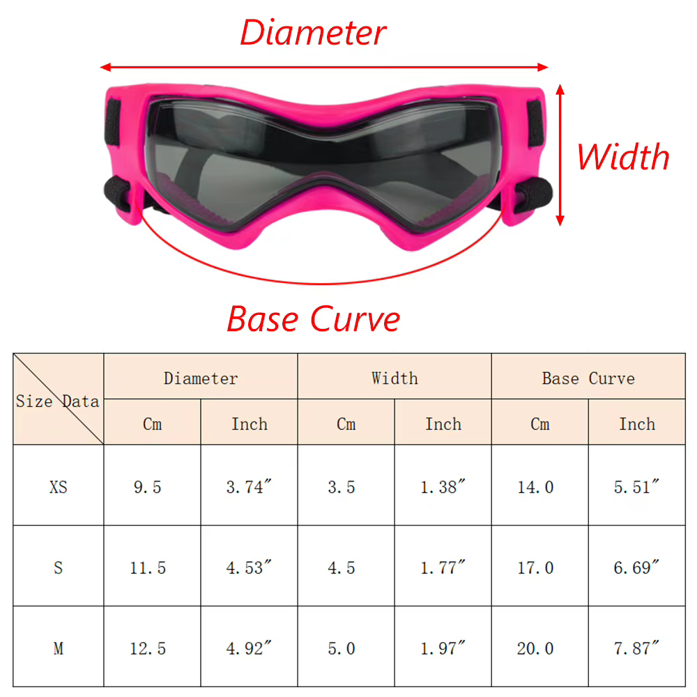 Gafas de protección UV para mascotas XLeiPet — vista lateral