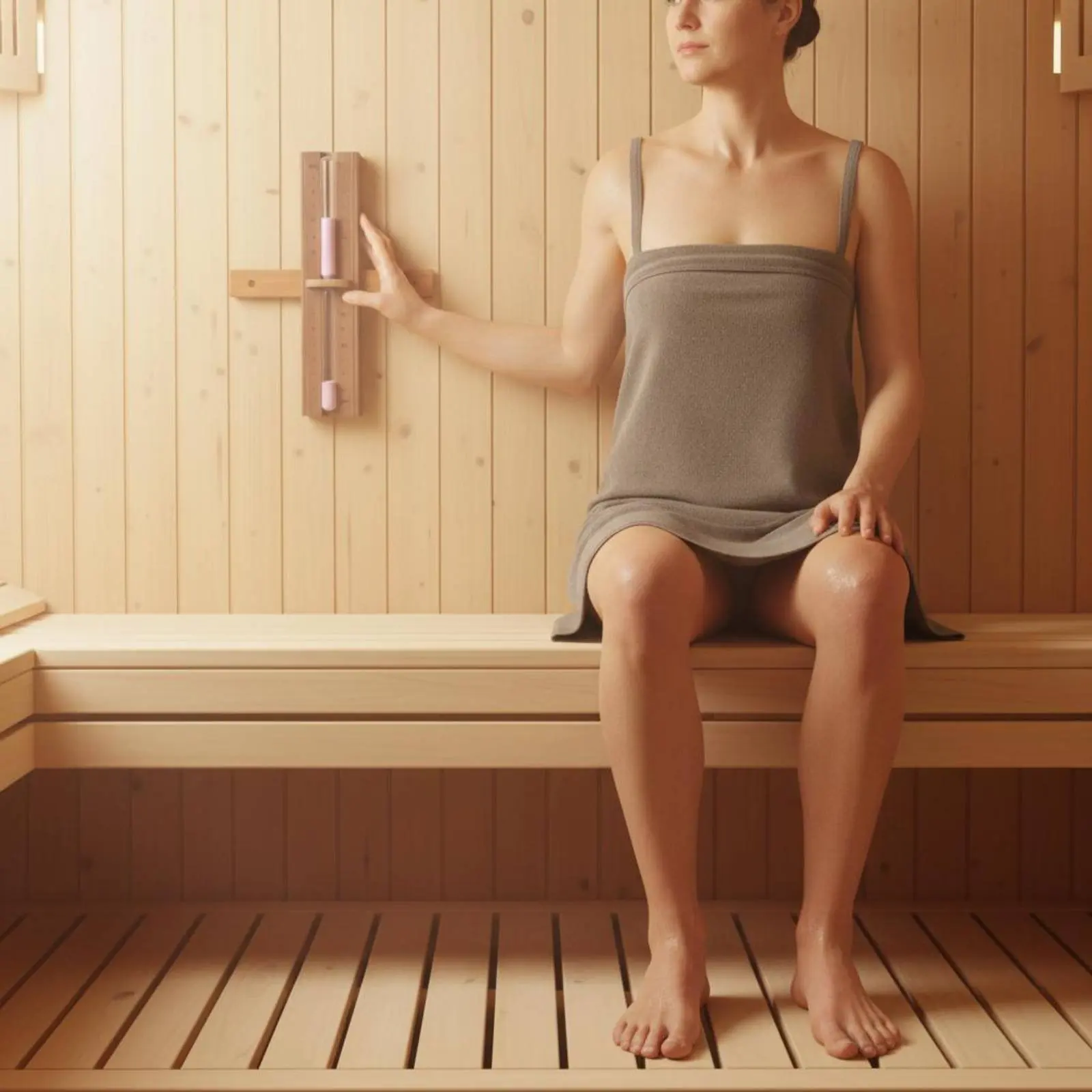 Reloj de arena de madera para sauna – temporizador fácil de leer - imagen 3