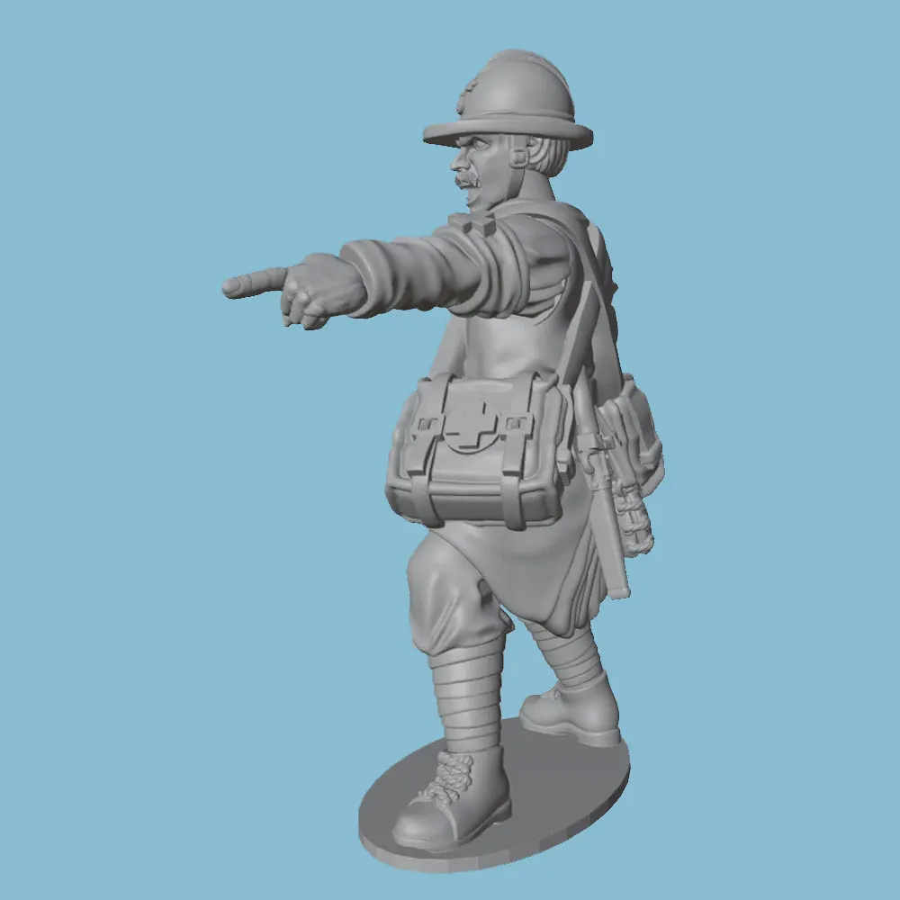 Escena completa de estatua en miniatura sin pintar