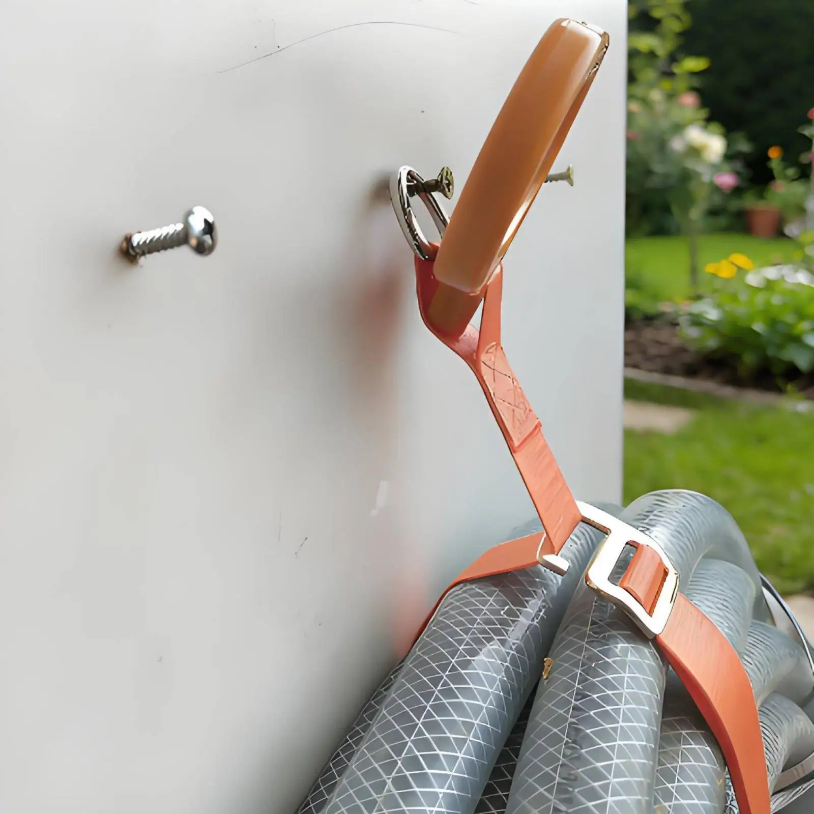 Organizador manguera jardín con correas ajustables – Patio y garaje - imagen 3
