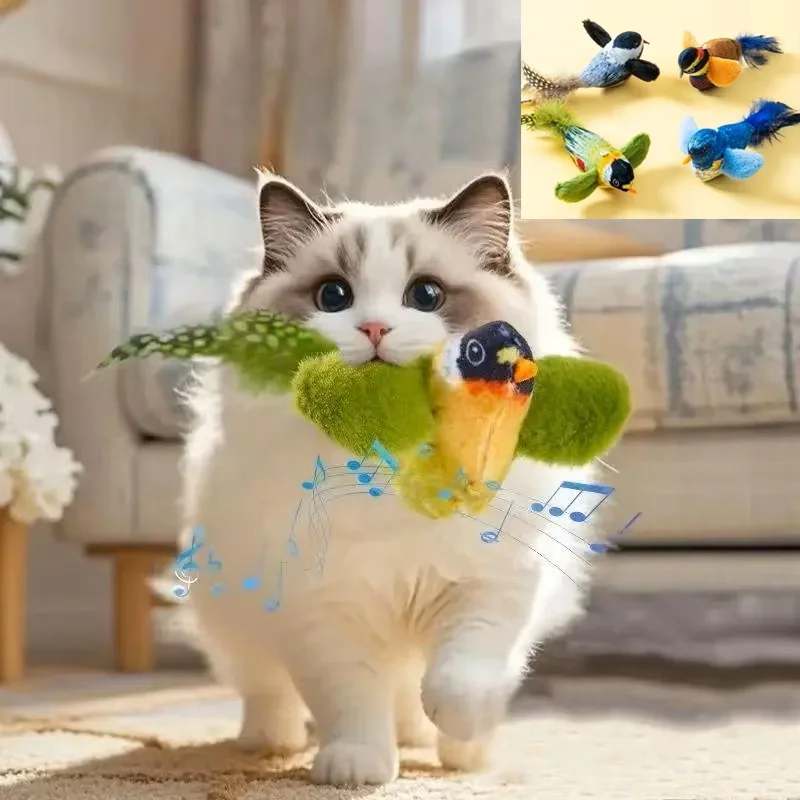 Juguete pájaros para gatos con catnip y sonido, colgante pared - imagen 3