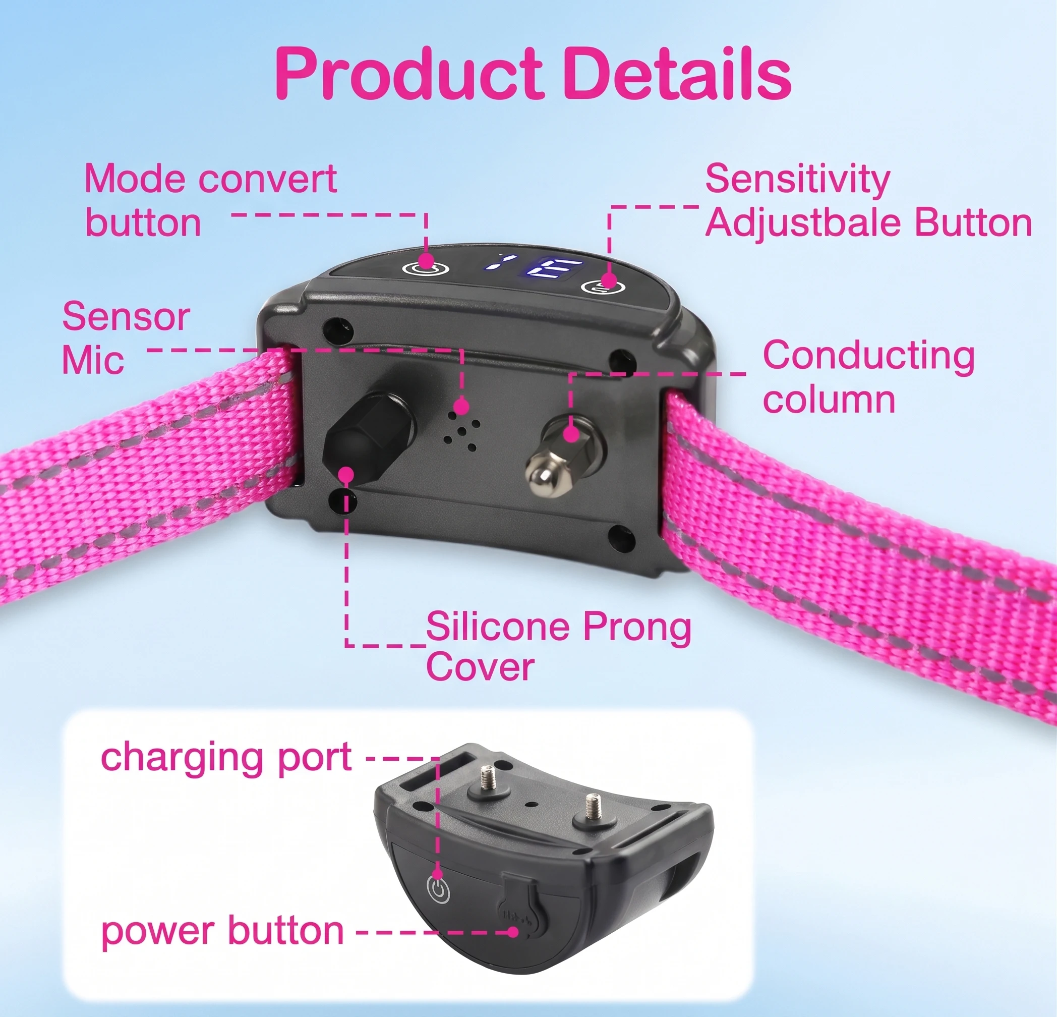 Collar antiladridos automático con 2 modos y sensibilidad ajustable - imagen 3