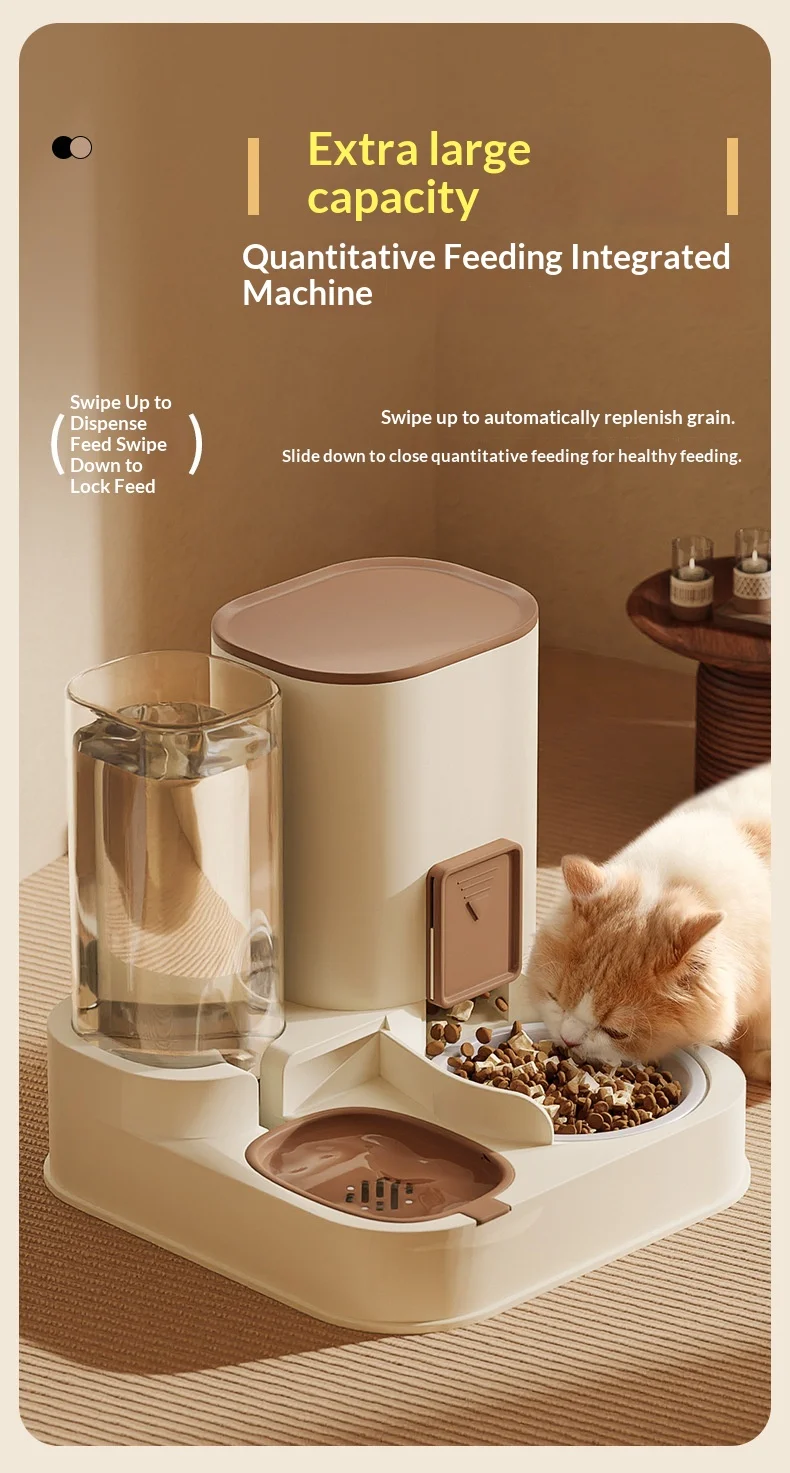 Dispensador automático 2 en 1 para perros y gatos