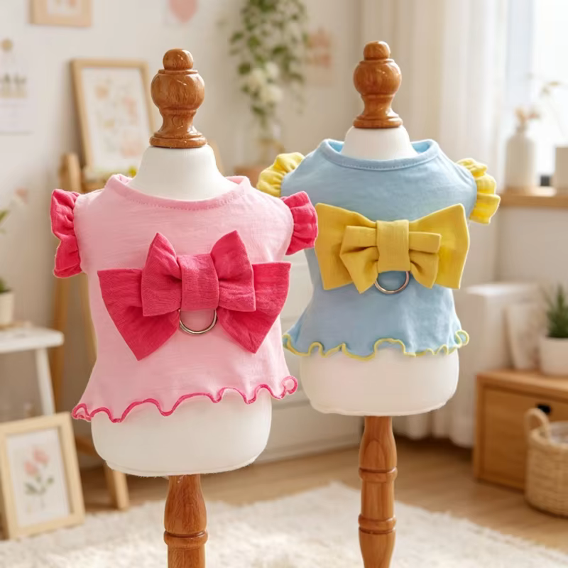 Chaleco con volantes para perros y gatos – Ropa fresca de verano - imagen 5