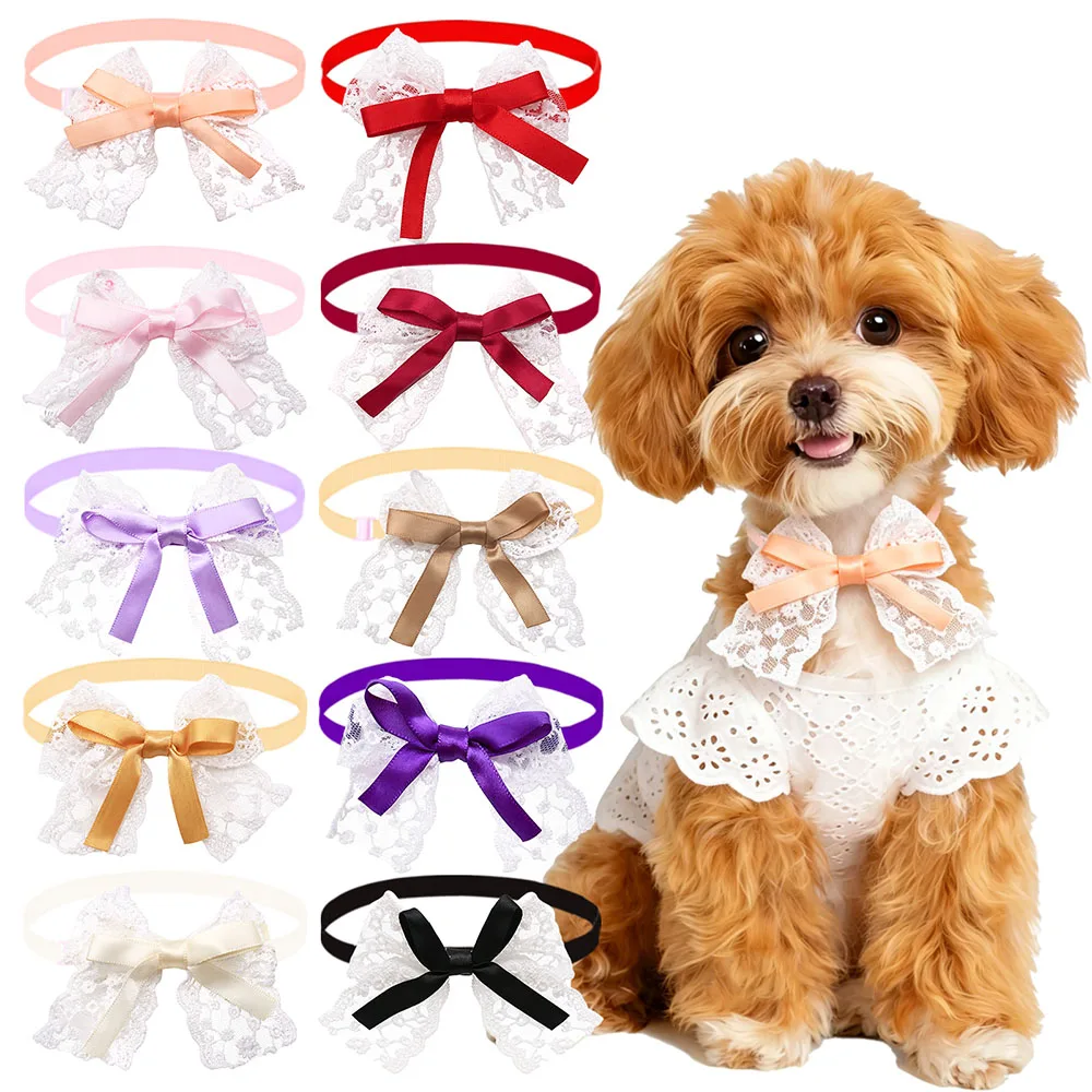 Collar con lazo ajustable de encaje para gatos y perros pequeños - imagen 5