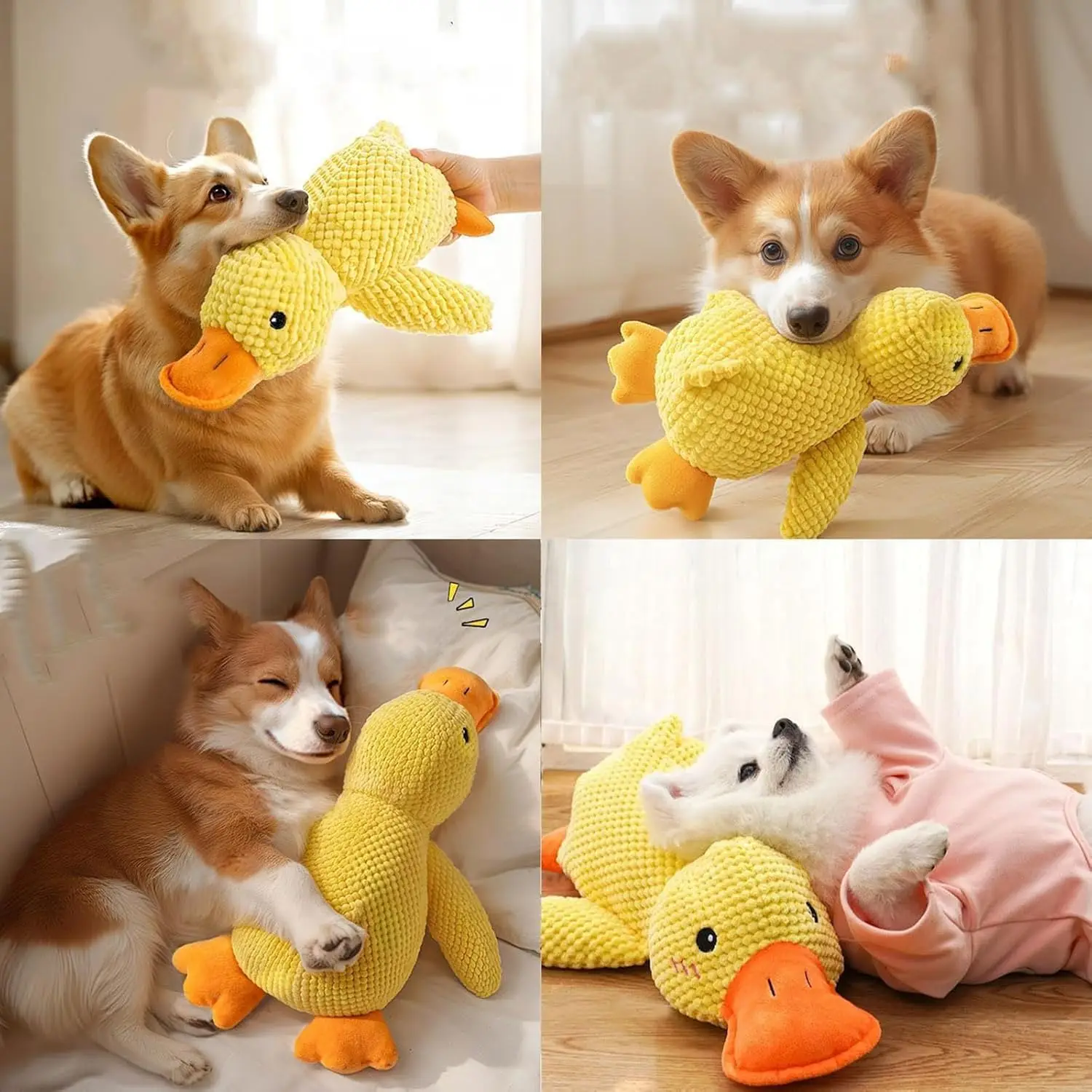 Peluche pato resistente para perros – Alivia encías y dientes - imagen 2