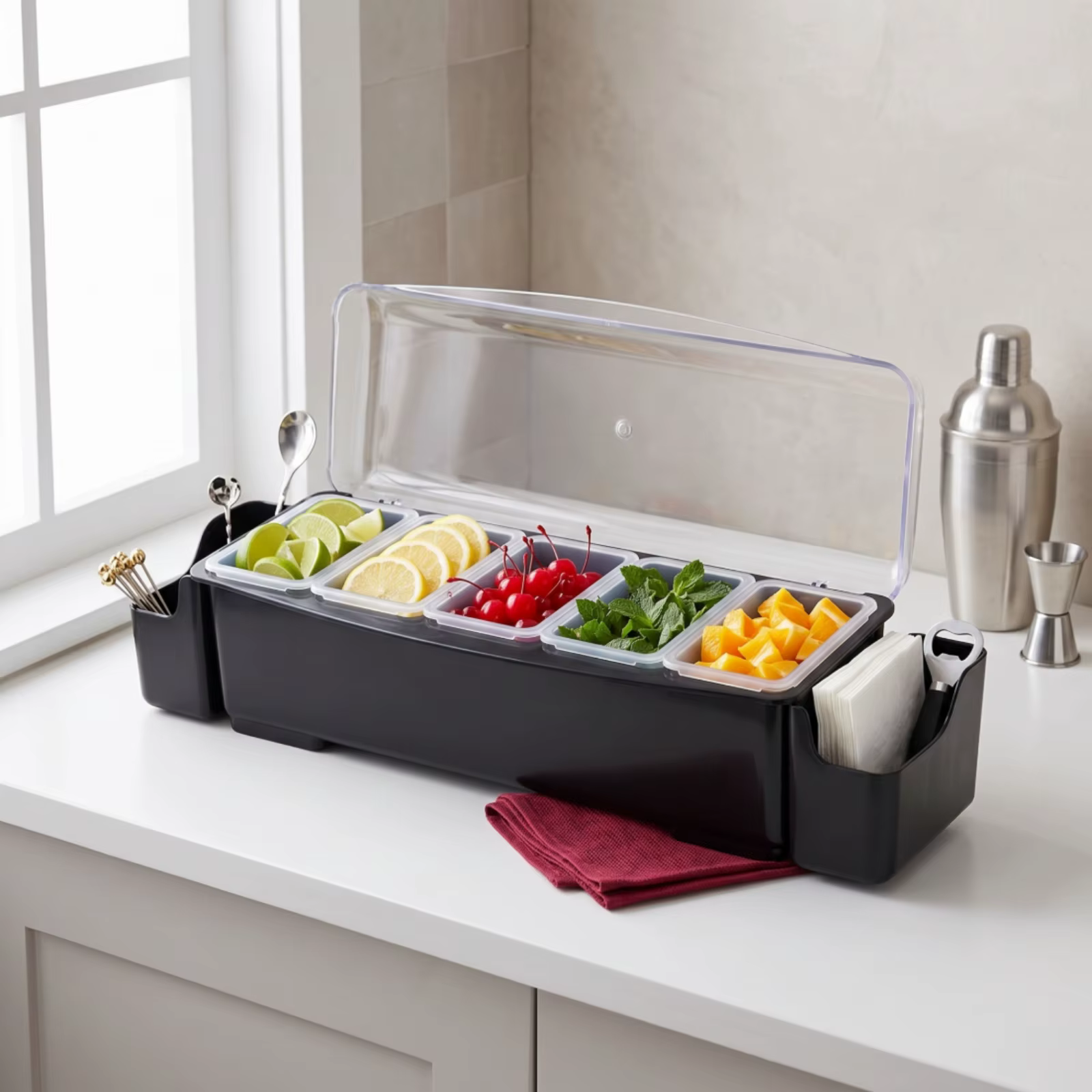 Organizador de snacks con tapa transparente para gatos y perros - imagen 4