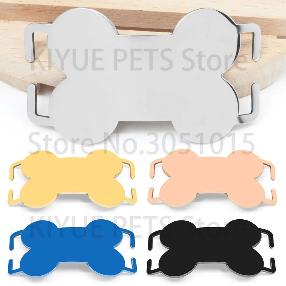 Etiquetas de metal para mascotas en forma de hueso