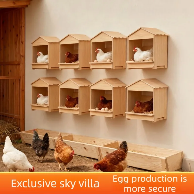 Caja nido para gallinas de madera montada en pared, colgante DIY - imagen 2