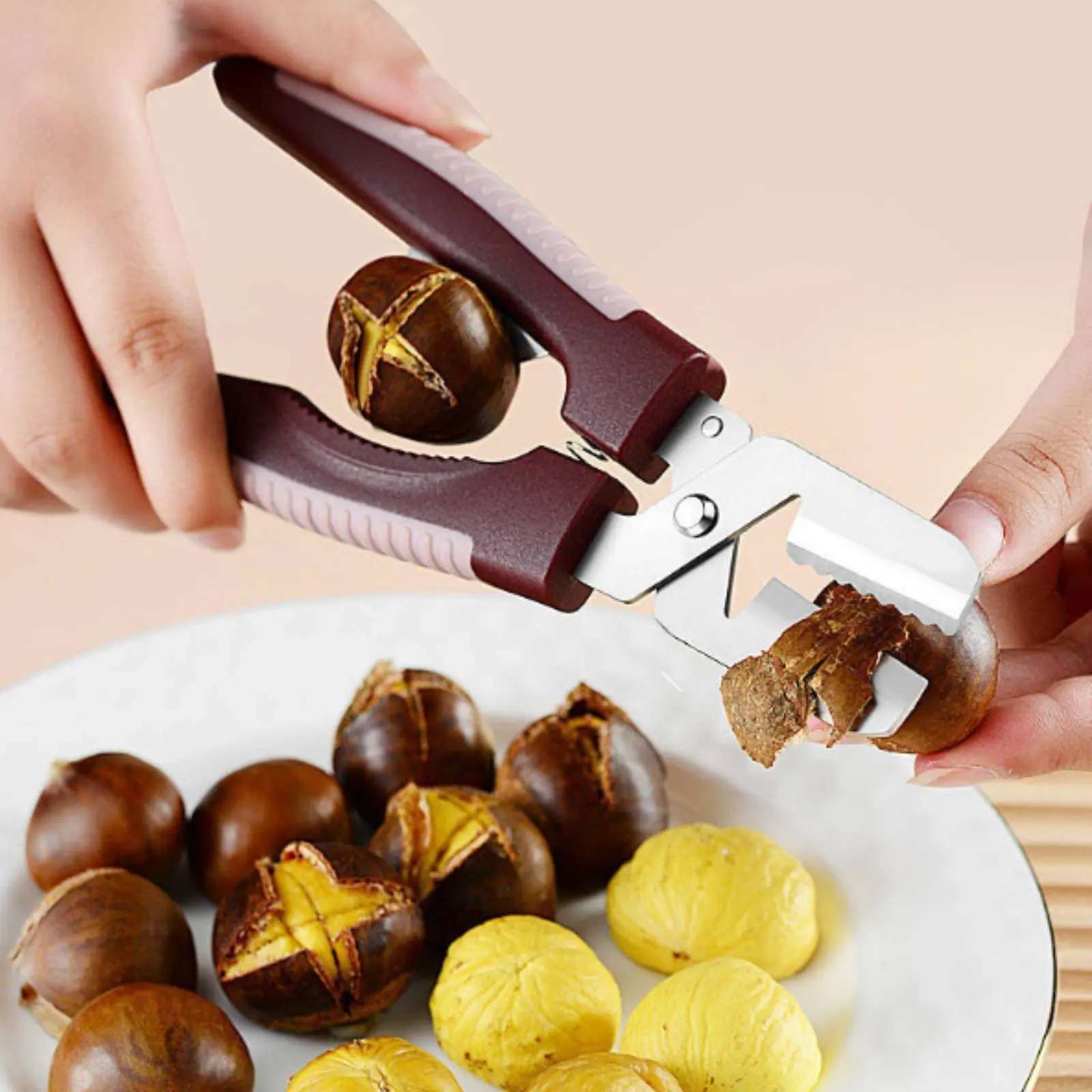 Cortador de castañas con palanca antideslizante y separador de nueces - imagen 5