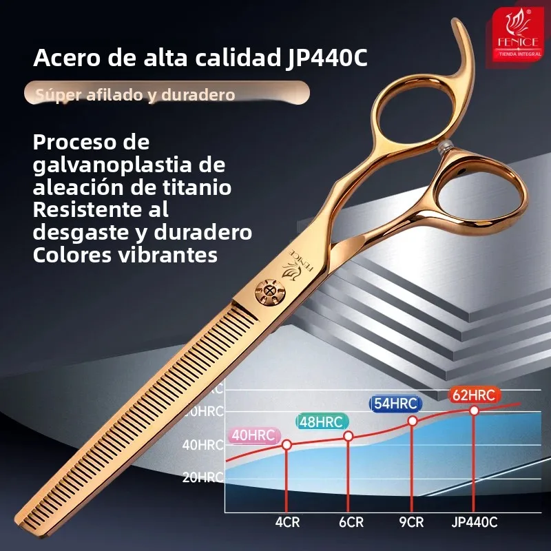 Tijeras Entresacar para Perros Fenice – V-dientes 6.5/7 Pulgadas - imagen 3