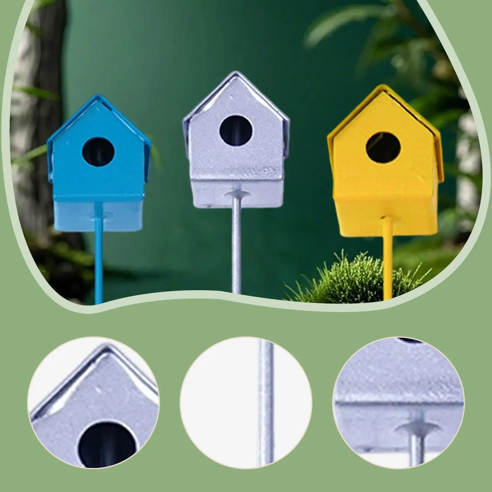 Casita de pájaros decorativa en miniatura para terrarios y macetas - imagen 2