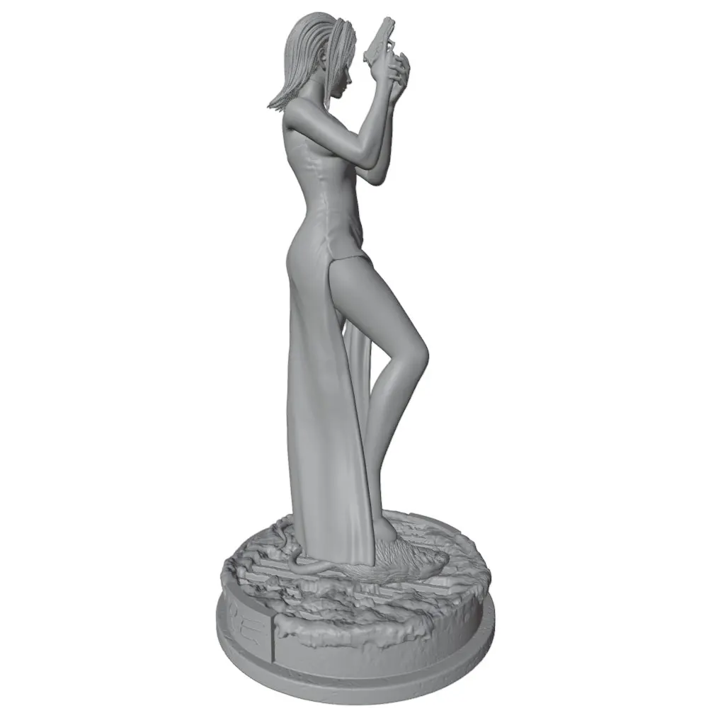 Figura de resina a escala 1/24 en gris – Modelo GK sin ensamblar ni pintar