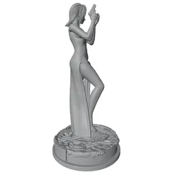 Figura de resina a escala 1/24 en gris – Modelo GK sin ensamblar ni pintar