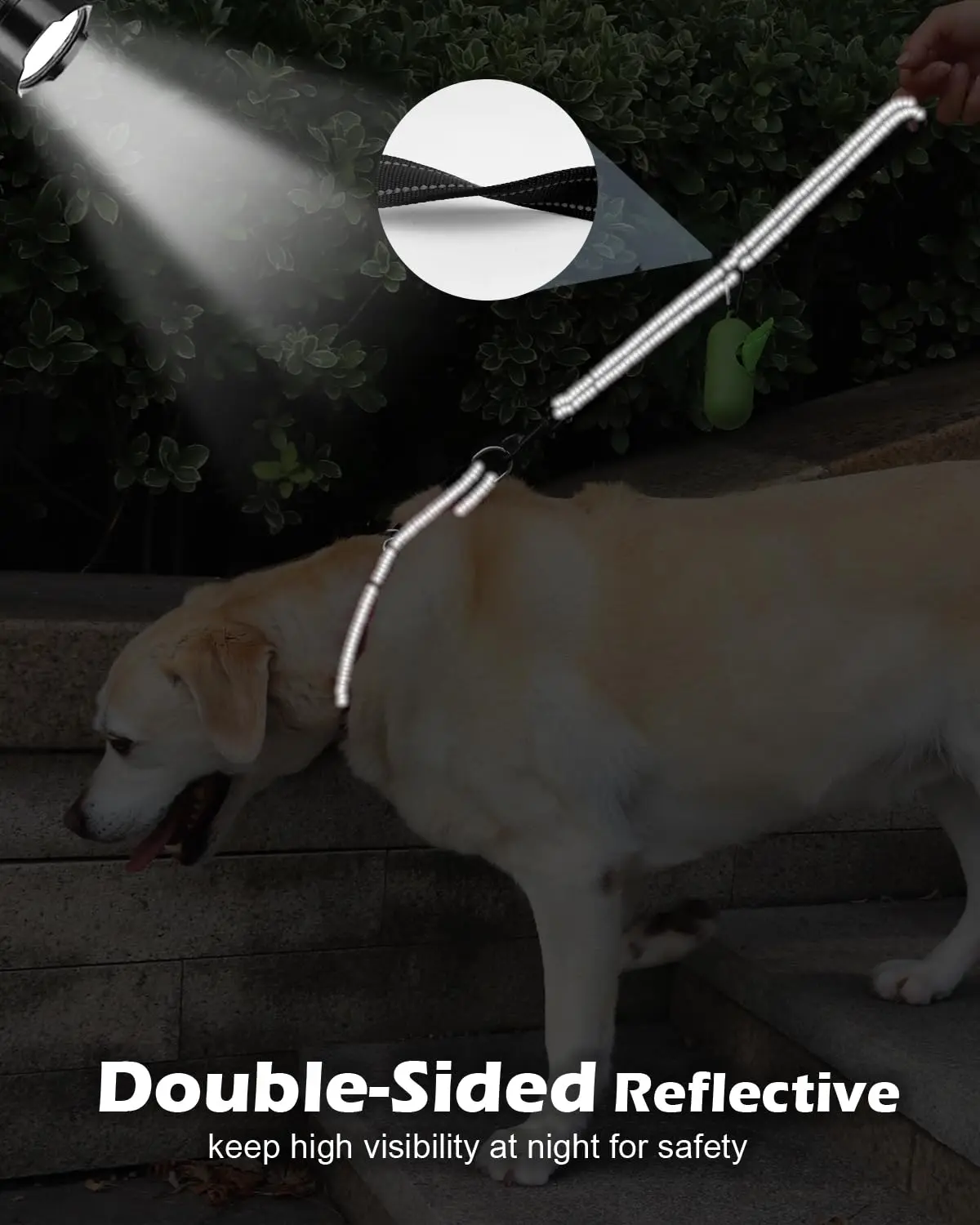 Correa corta para perros con asa acolchada y reflectante - imagen 4